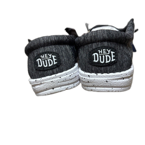 Hey Dude NWT Wally Youth Sport Knit Black and Grey Kids Slip On Shoes Kids 13 - Picture 3 of 10